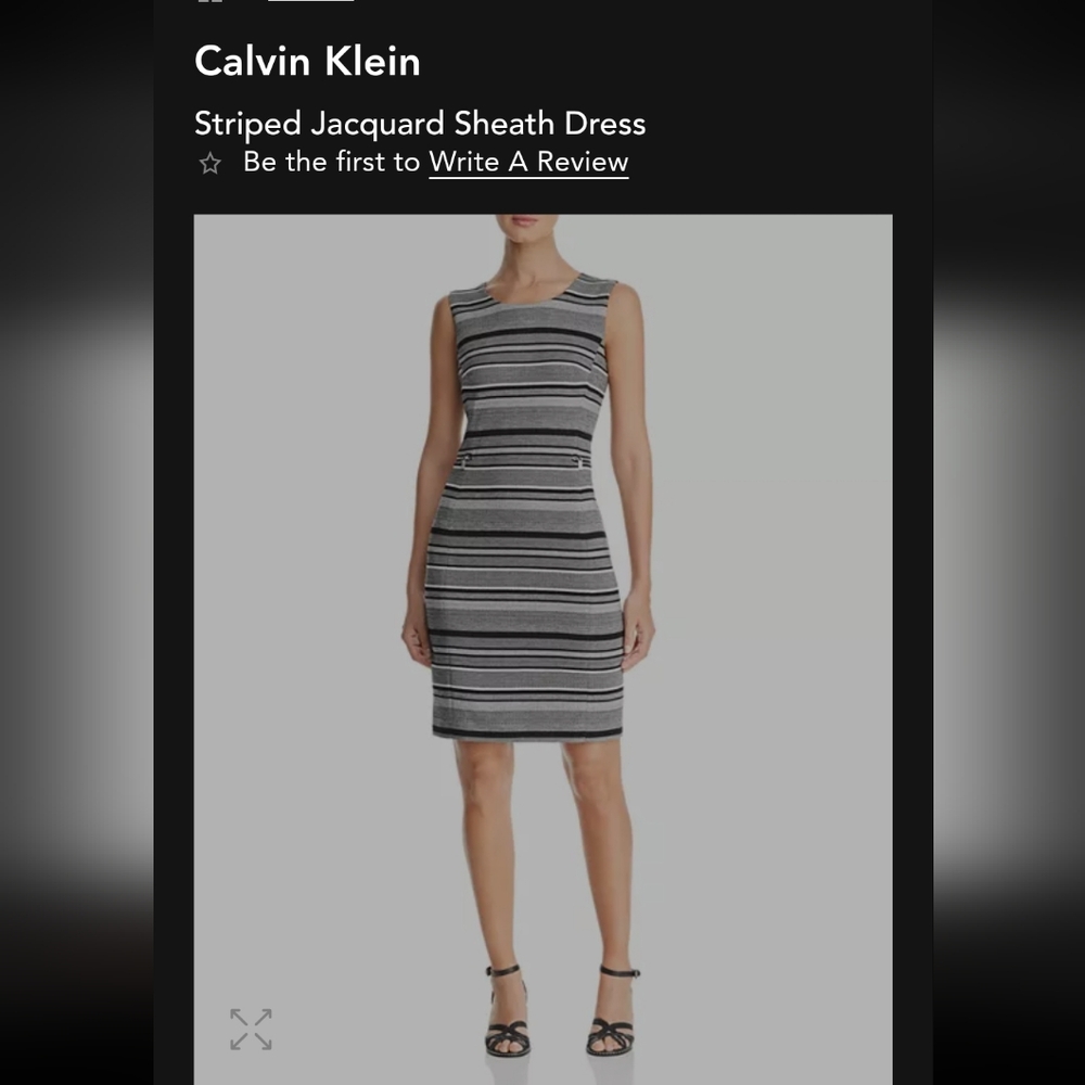 Calvin Klein Black and White Sheath Mini Dress